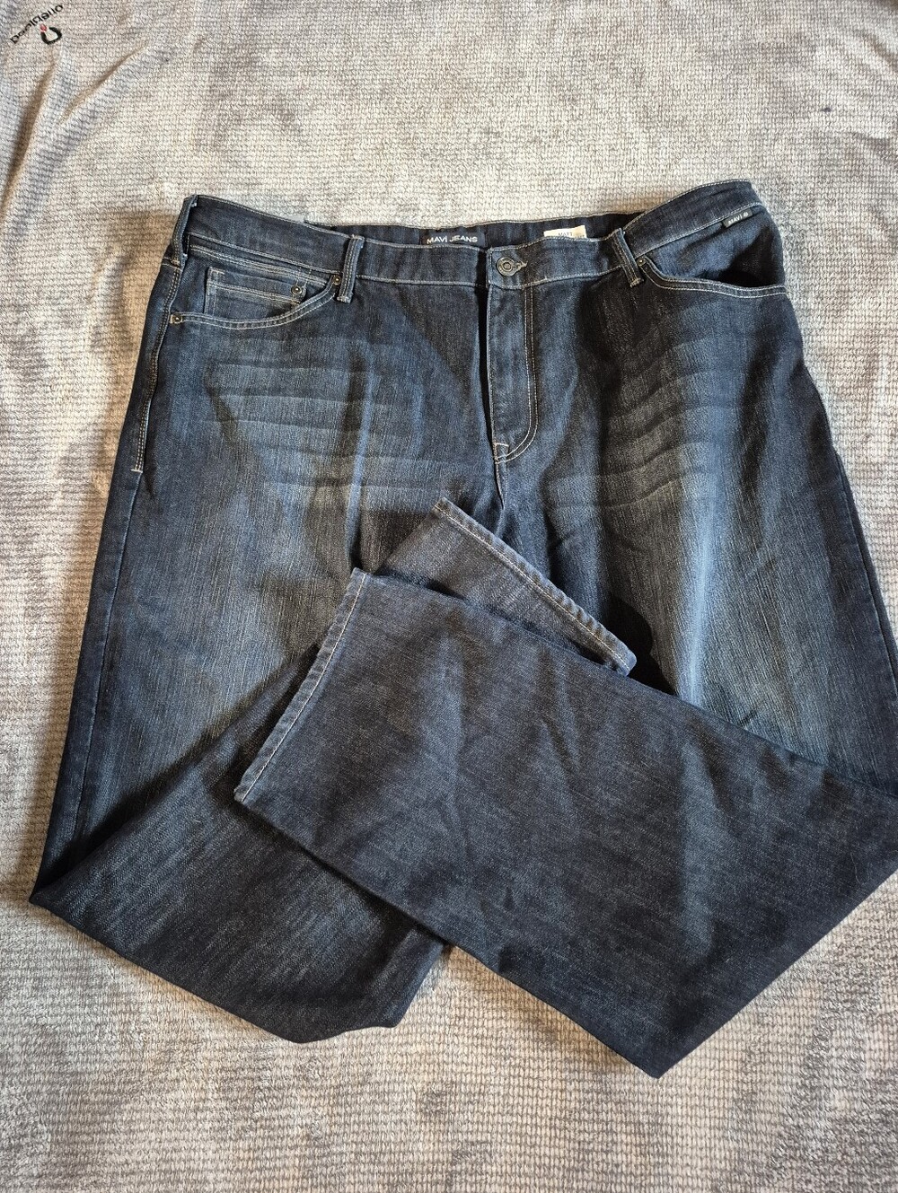 Mavi MATT Relax Straight Leg Men's Jeans 44 X 34 Dark Wash Zip 5 Pocket Stretch